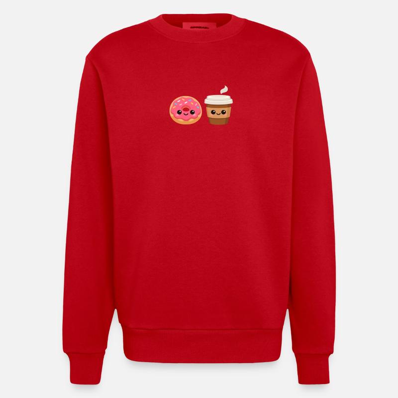 Amis du Donut et du Café - Sweat bio épais oversize fabriqué en UE - rouge