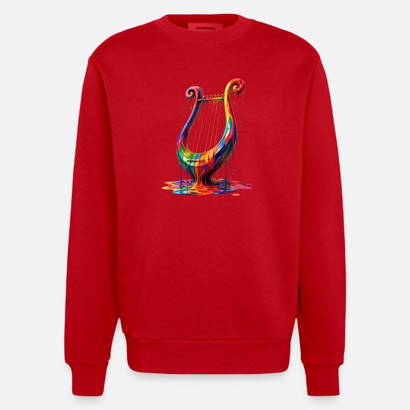 Leier mit tropfender Farbe - Heavyweight Oversized Organic Crew Neck Made in EU - Rot