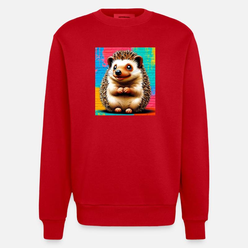 hérisson - Sweat bio épais oversize fabriqué en UE - rouge