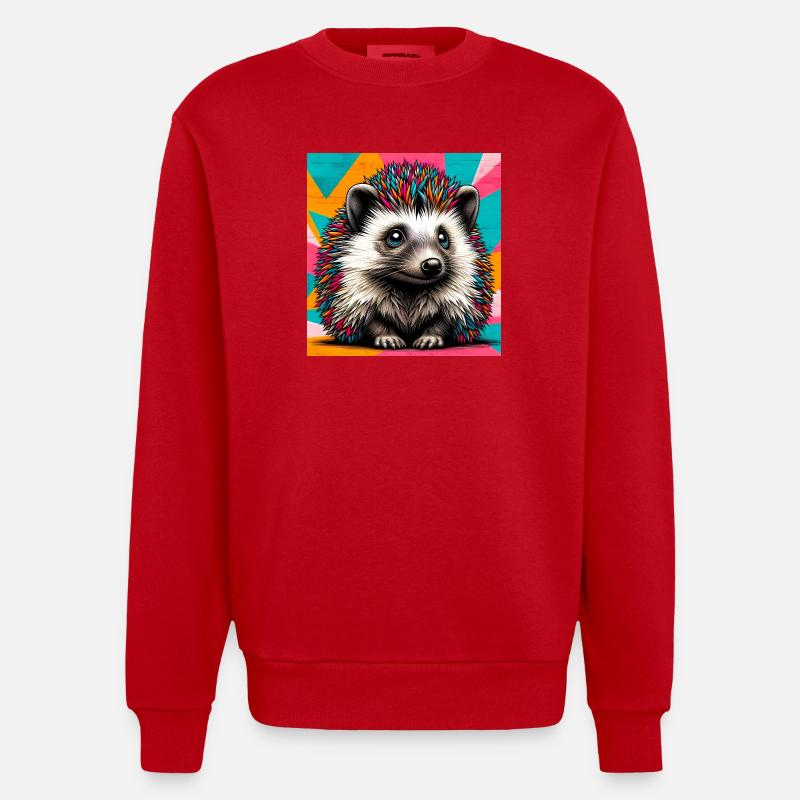 hérisson - Sweat bio épais oversize fabriqué en UE - rouge