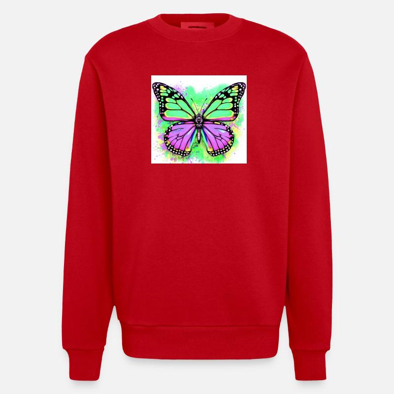 papillon - Sweat bio épais oversize fabriqué en UE - rouge