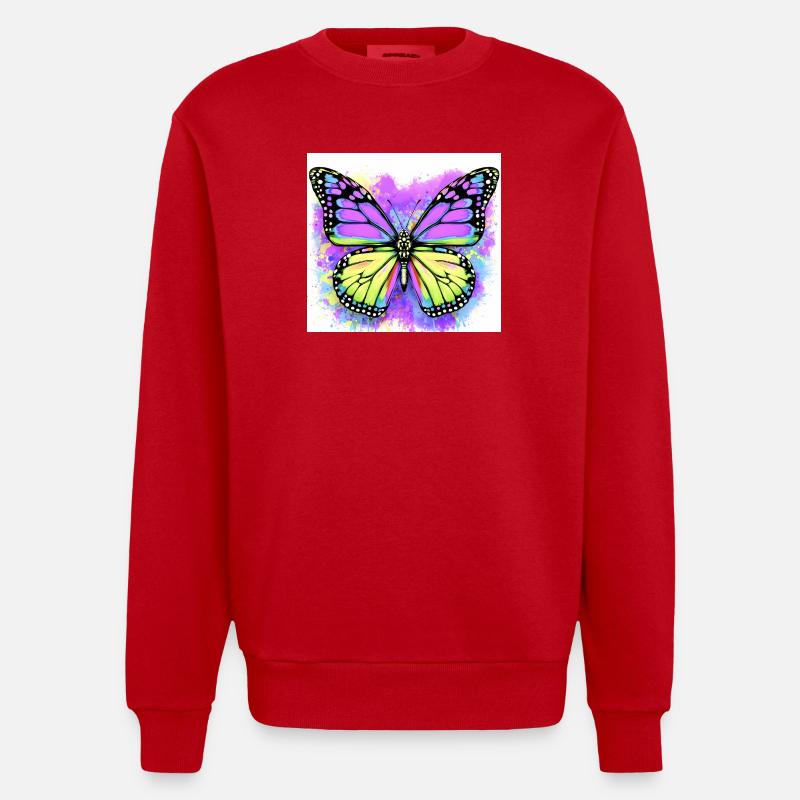 papillon - Sweat bio épais oversize fabriqué en UE - rouge