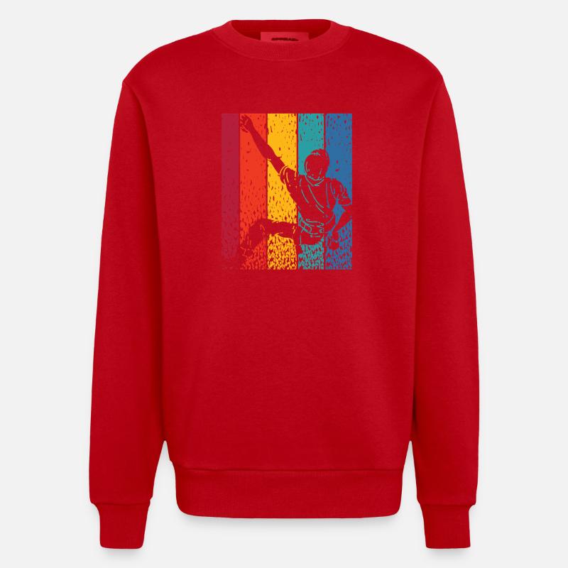 Bloc de bloc de Boulderer - Sweat bio épais oversize fabriqué en UE - rouge