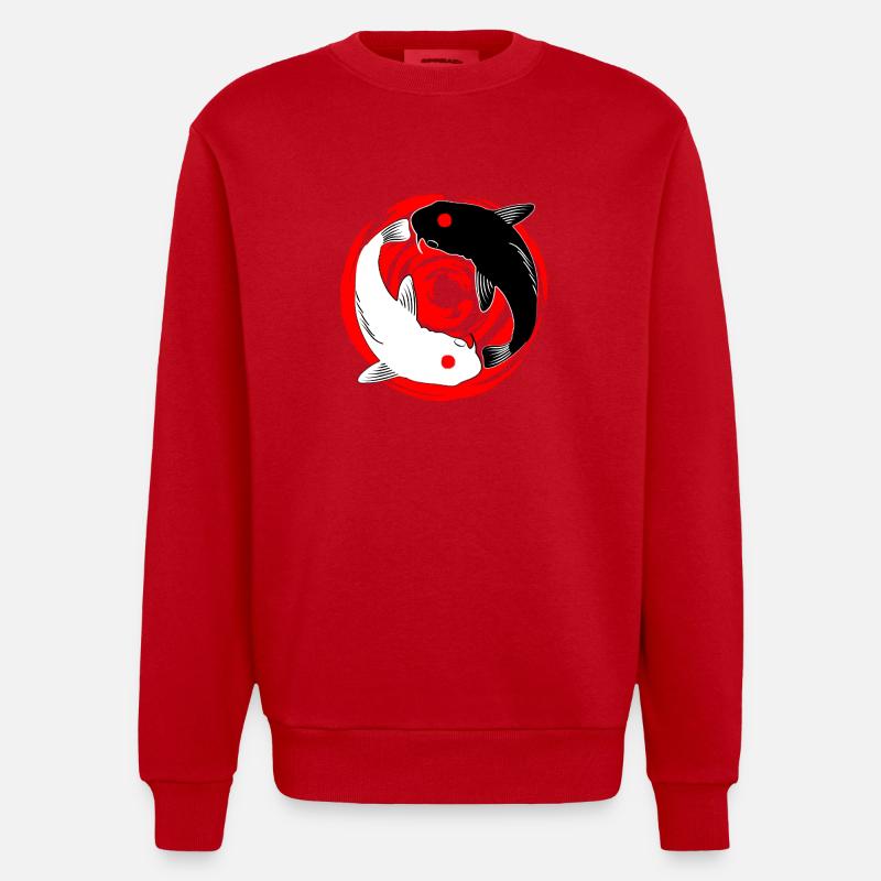 Koi YinYang - Sweat bio épais oversize fabriqué en UE - rouge