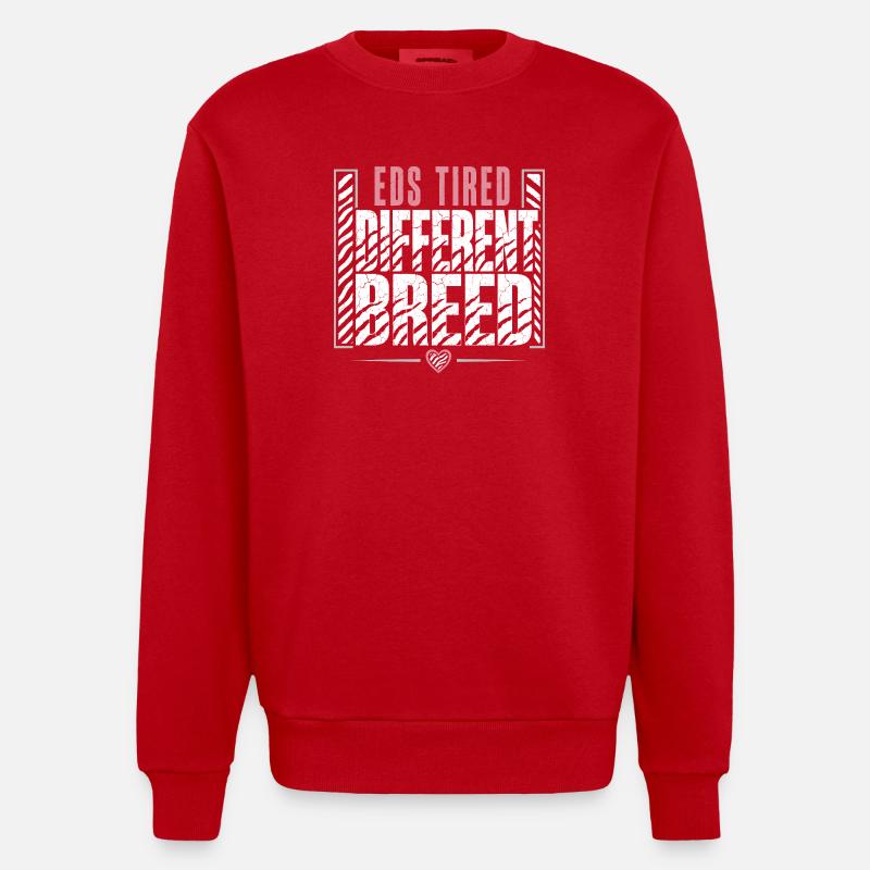 Eds-bewusstsein Ehlers-danlos Zebra-krieger - Heavyweight Oversized Organic Crew Neck Made in EU - Rot