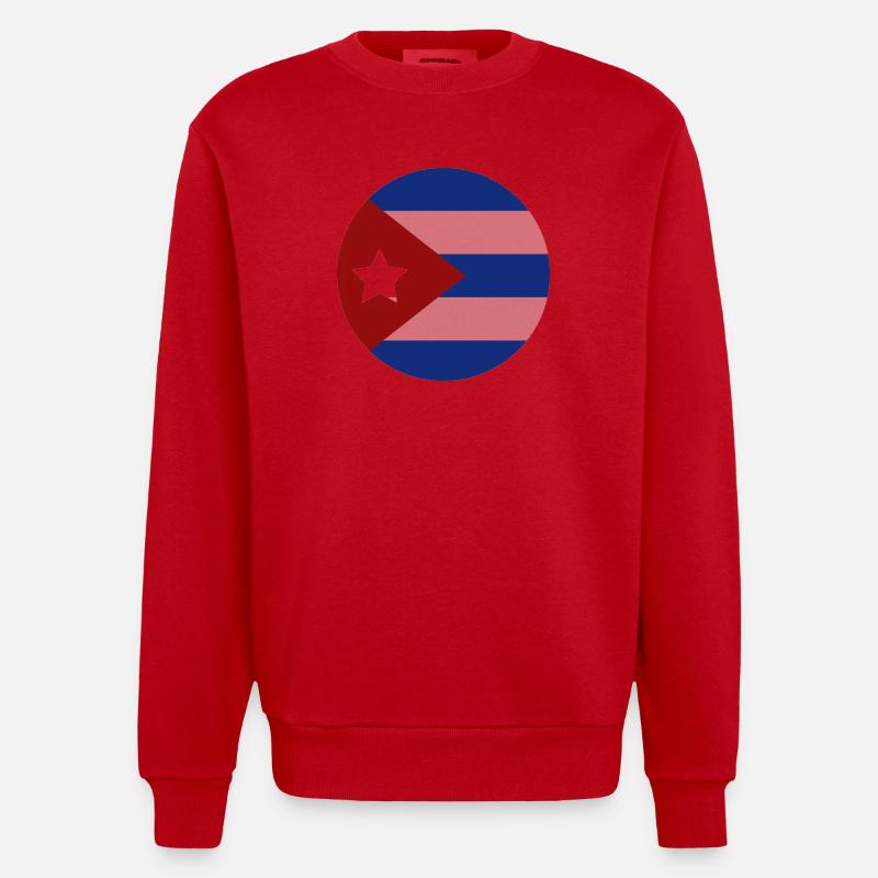 Drapeau cubain - Sweat bio épais oversize fabriqué en UE - rouge