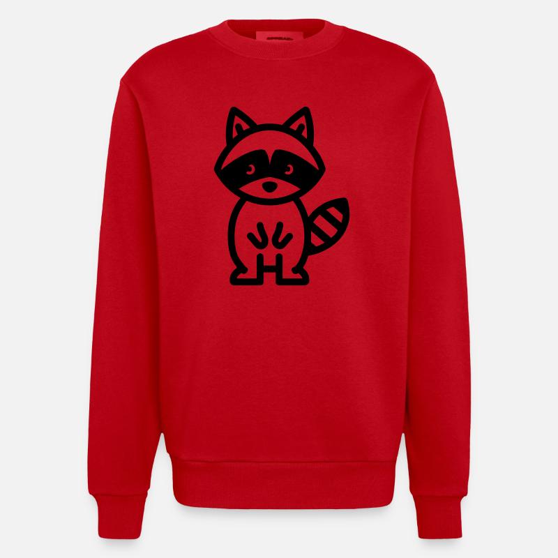 Waschbär - Heavyweight Oversized Organic Crew Neck Made in EU - Rot