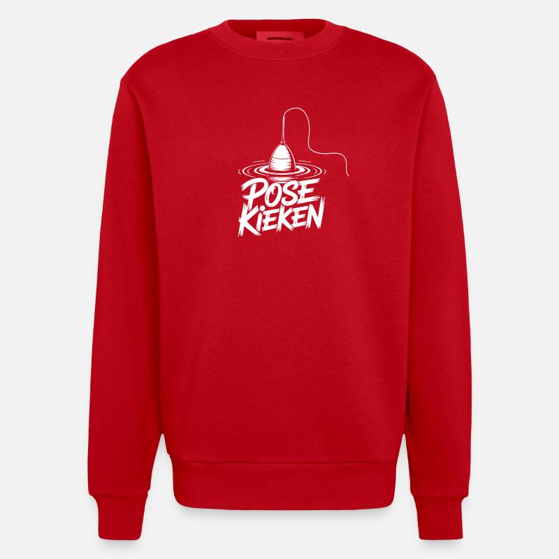 Conception de la posture du pêcheur - Sweat bio épais oversize fabriqué en UE - rouge