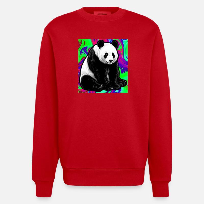 panda - Sweat bio épais oversize fabriqué en UE - rouge
