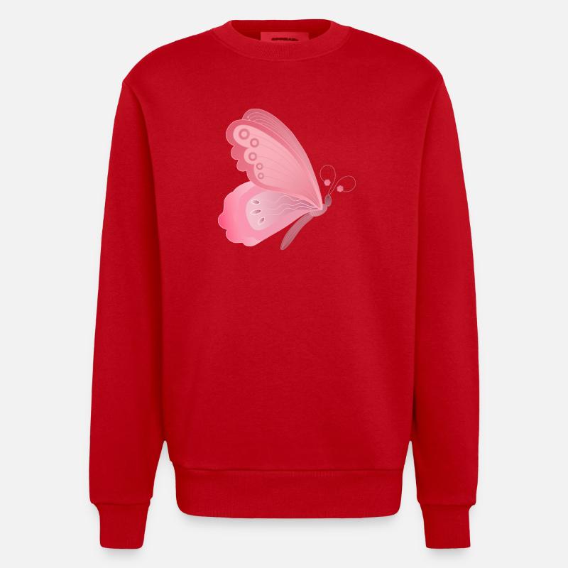 Conception d’ailes de papillon rose - Sweat bio épais oversize fabriqué en UE - rouge