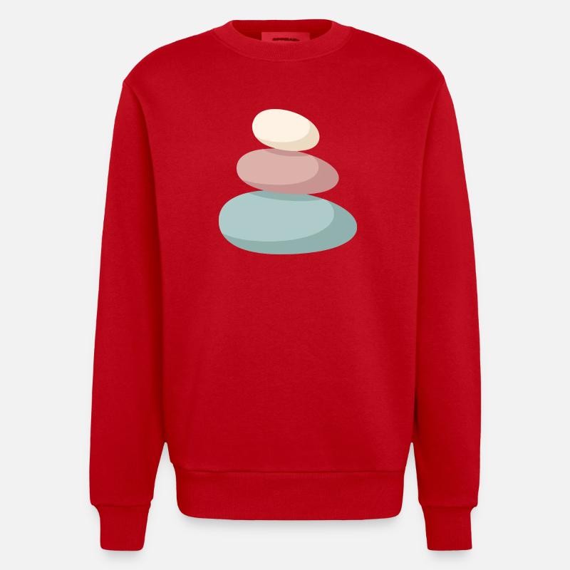 Pastel Stone Stack - Heavyweight Oversized Organic Crew Neck Made in EU - red