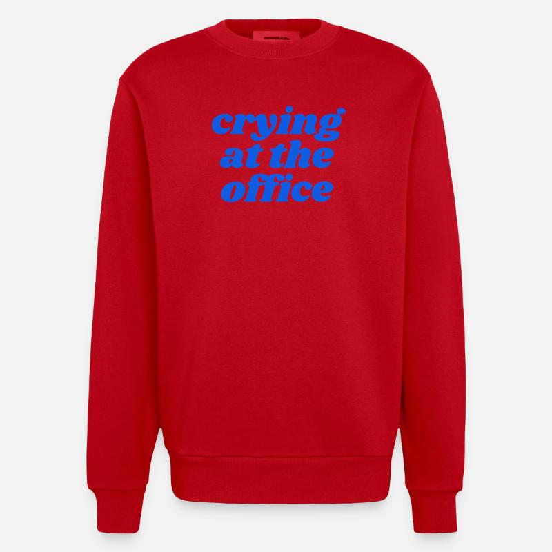 Pleurer au bureau - Sweat bio épais oversize fabriqué en UE - rouge