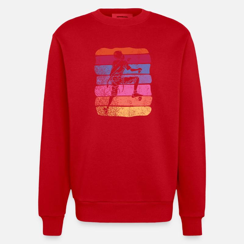 Bloc de bloc de Boulderer - Sweat bio épais oversize fabriqué en UE - rouge