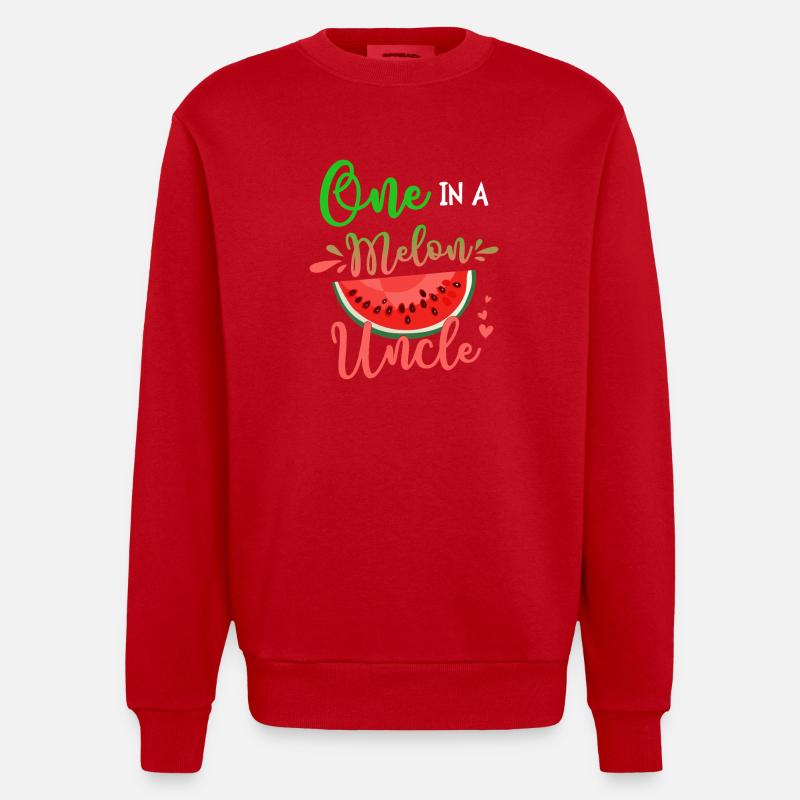 Un dans un melon, oncle - Sweat bio épais oversize fabriqué en UE - rouge