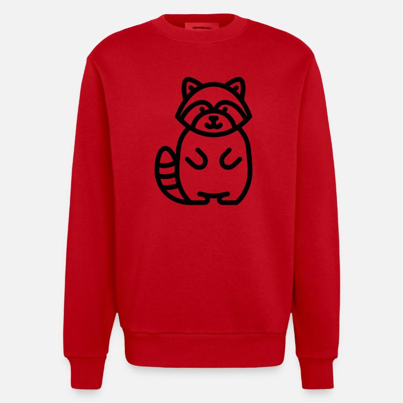 Waschbär - Heavyweight Oversized Organic Crew Neck Made in EU - Rot
