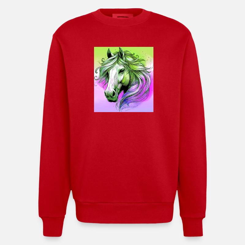 cheval - Sweat bio épais oversize fabriqué en UE - rouge