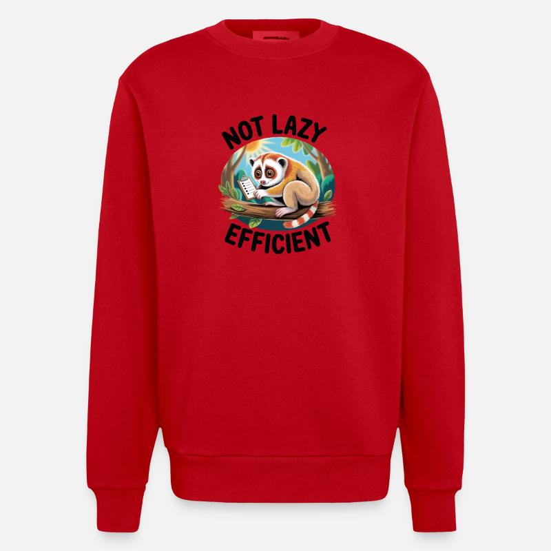Not lazy | Efficient plum lori - Heavyweight Oversized Organic Crew Neck Made in EU - red