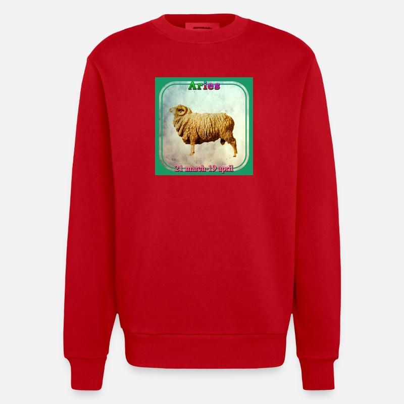 Widder - Heavyweight Oversized Organic Crew Neck Made in EU - Rot