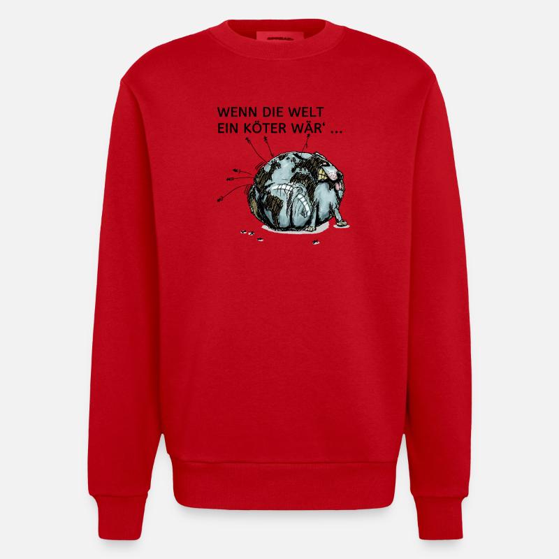 Weltköter - Heavyweight Oversized Organic Crew Neck Made in EU - Rot