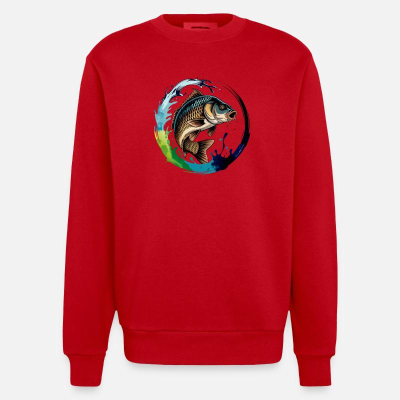 Carpe sauteuse - Sweat bio épais oversize fabriqué en UE - rouge