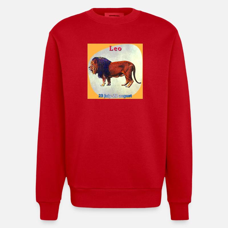 Löwe - Heavyweight Oversized Organic Crew Neck Made in EU - Rot