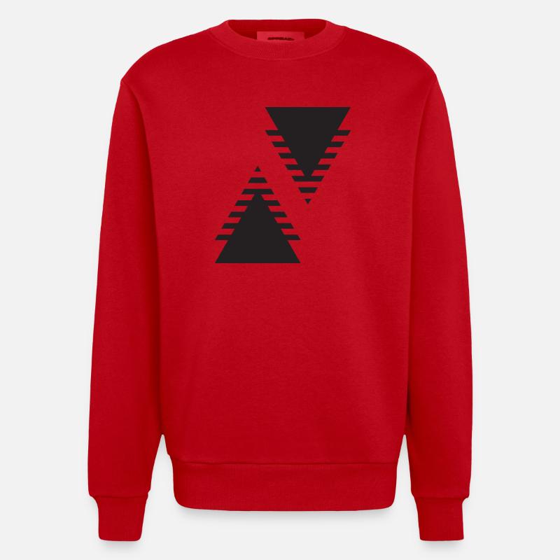 Dual Triangles Echo - Heavyweight Oversized Organic Crew Neck Made in EU - red