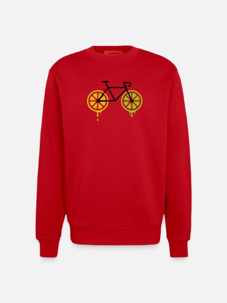 bike lemon - Heavyweight Oversized Organic Crew Neck Made in EU - red