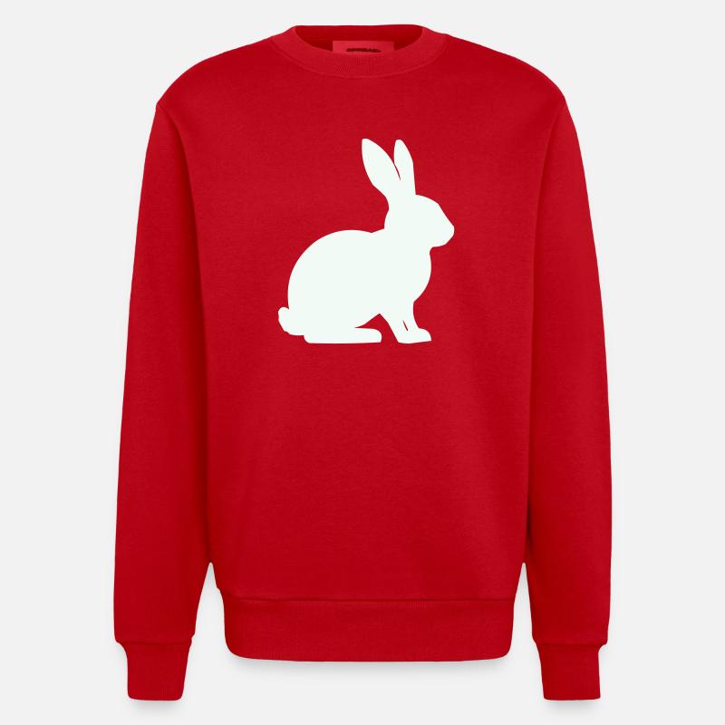 Hase Silhouette Minimal - Heavyweight Oversized Organic Crew Neck Made in EU - Rot