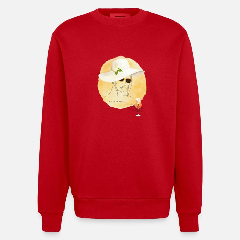 Design Été Amalfi Mood Lemon - Sweat bio épais oversize fabriqué en UE - rouge