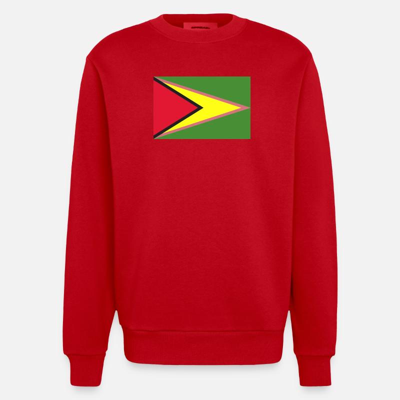 Drapeau du Guyana - Sweat bio épais oversize fabriqué en UE - rouge