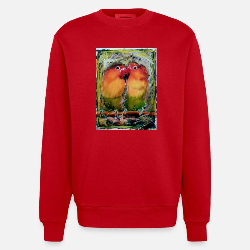 Inséparables - Sweat bio épais oversize fabriqué en UE - rouge