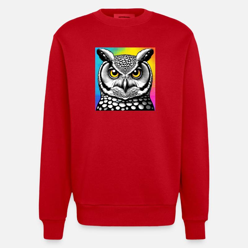 Eule - Heavyweight Oversized Organic Crew Neck Made in EU - Rot