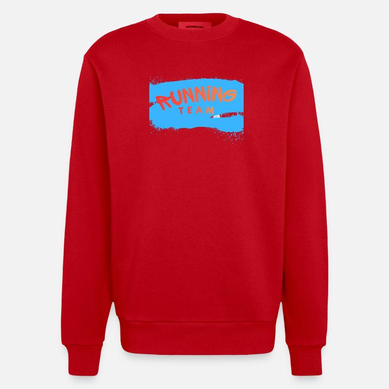 Équipe de course - Sweat bio épais oversize fabriqué en UE - rouge