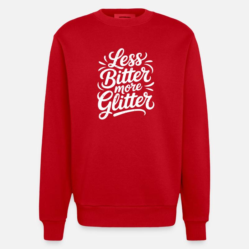 moins amer plus de paillettes - Sweat bio épais oversize fabriqué en UE - rouge