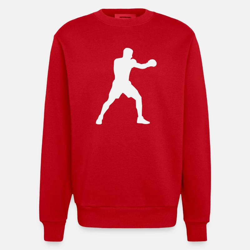 Boxsilhouette Power Boost - Heavyweight Oversized Organic Crew Neck Made in EU - red