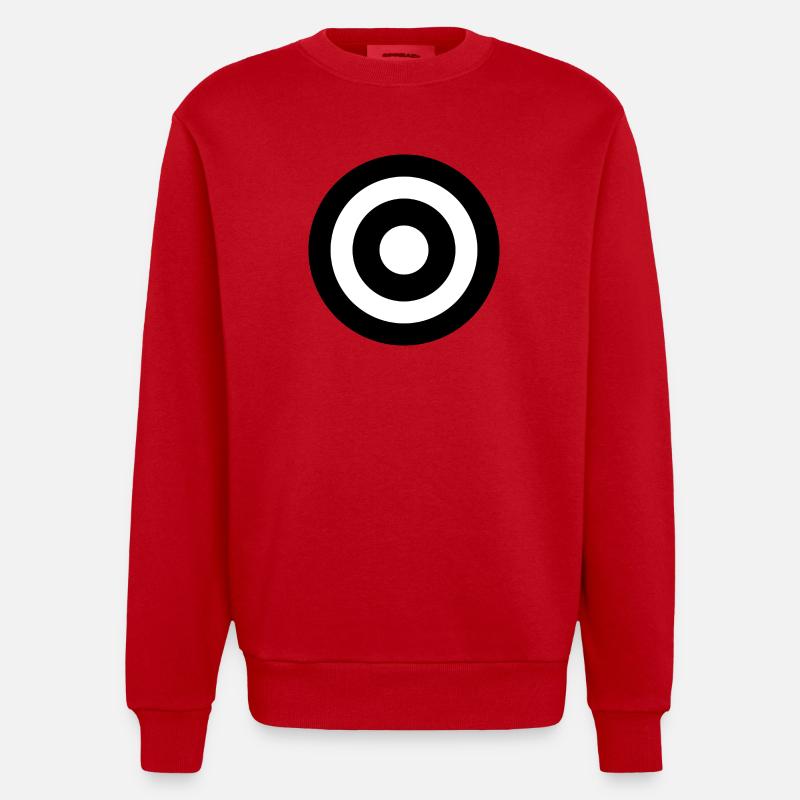 Cible noire - Sweat bio épais oversize fabriqué en UE - rouge