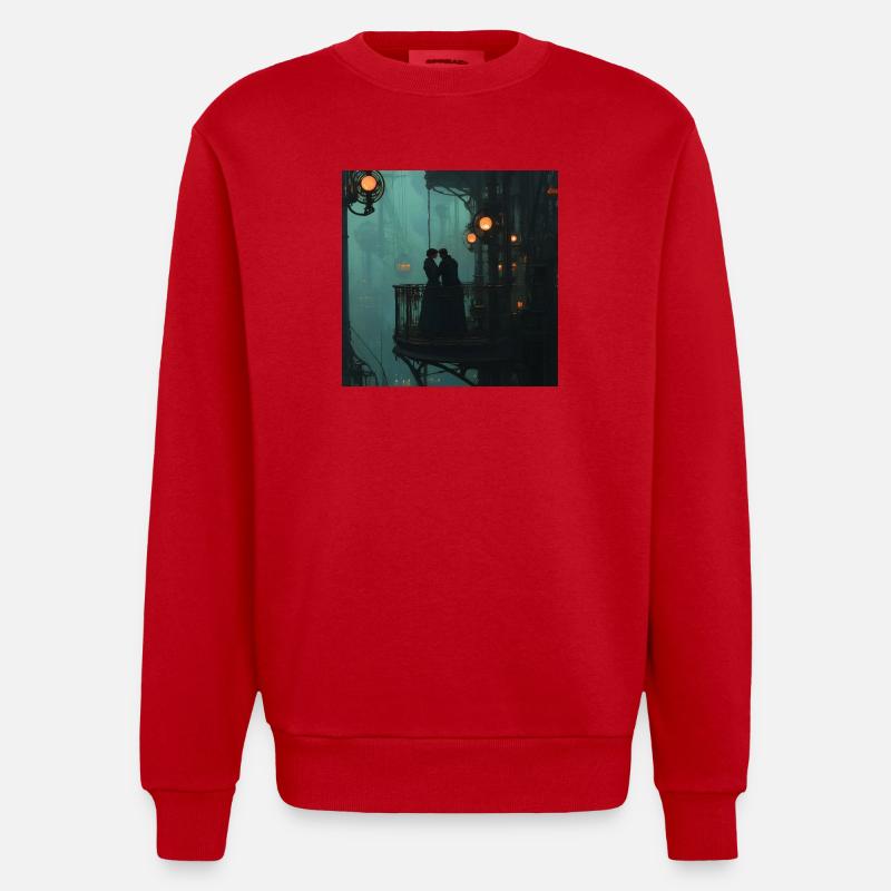 Château à vapeur de la cohésion - Sweat bio épais oversize fabriqué en UE - rouge