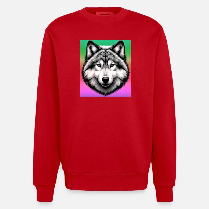 Loup - Sweat bio épais oversize fabriqué en UE - rouge