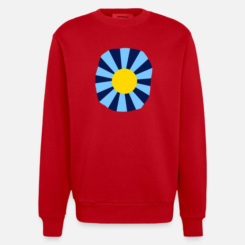 Fleur psychédélique - Sweat bio épais oversize fabriqué en UE - rouge