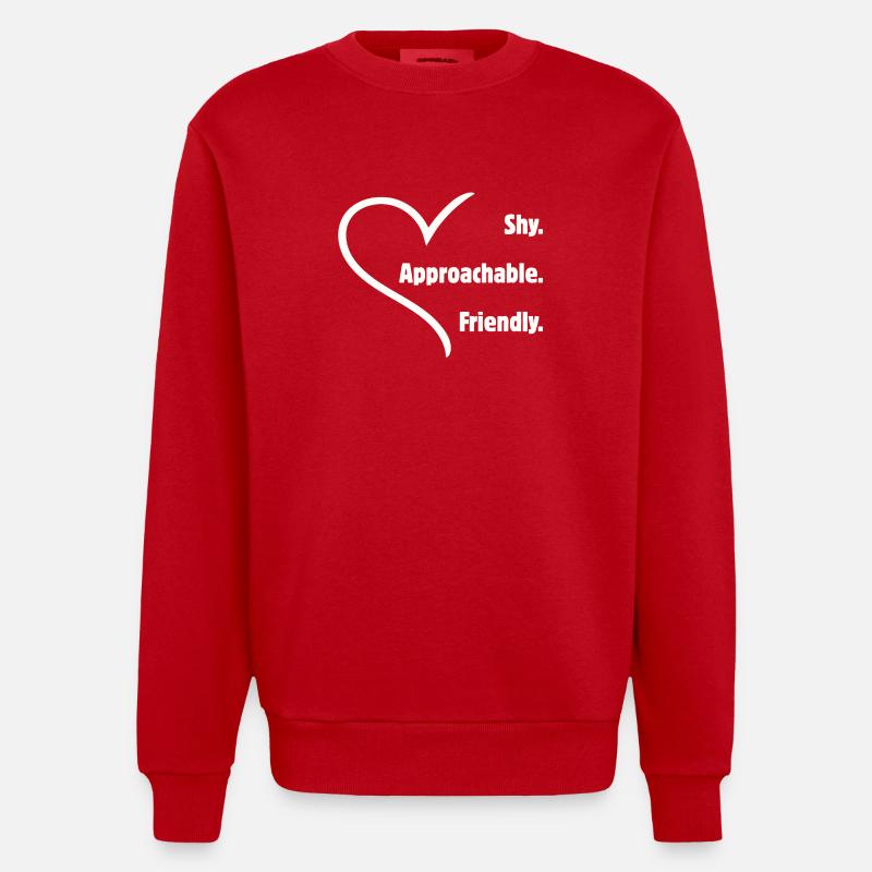 Flirting Introverts Shy Friendly Approachable - Heavyweight Oversized Organic Crew Neck Made in EU - red