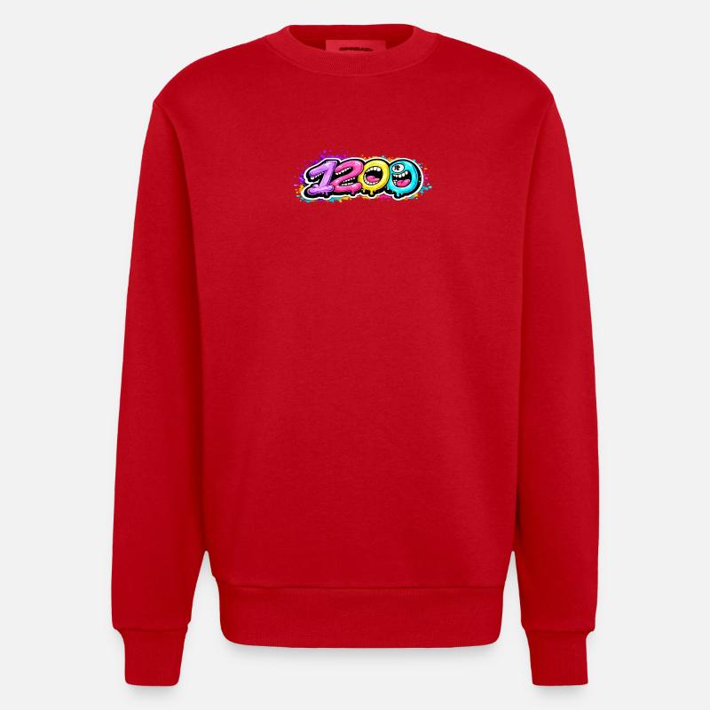 1200 Bubbleface - Sweat bio épais oversize fabriqué en UE - rouge