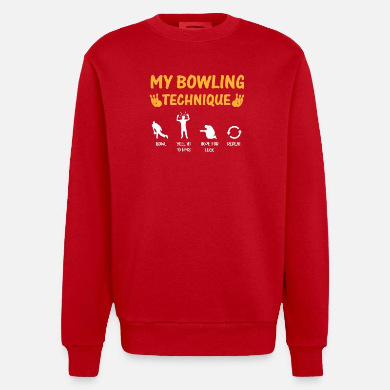 Mon Tee de Technique de Bowling - Sweat bio épais oversize fabriqué en UE - rouge