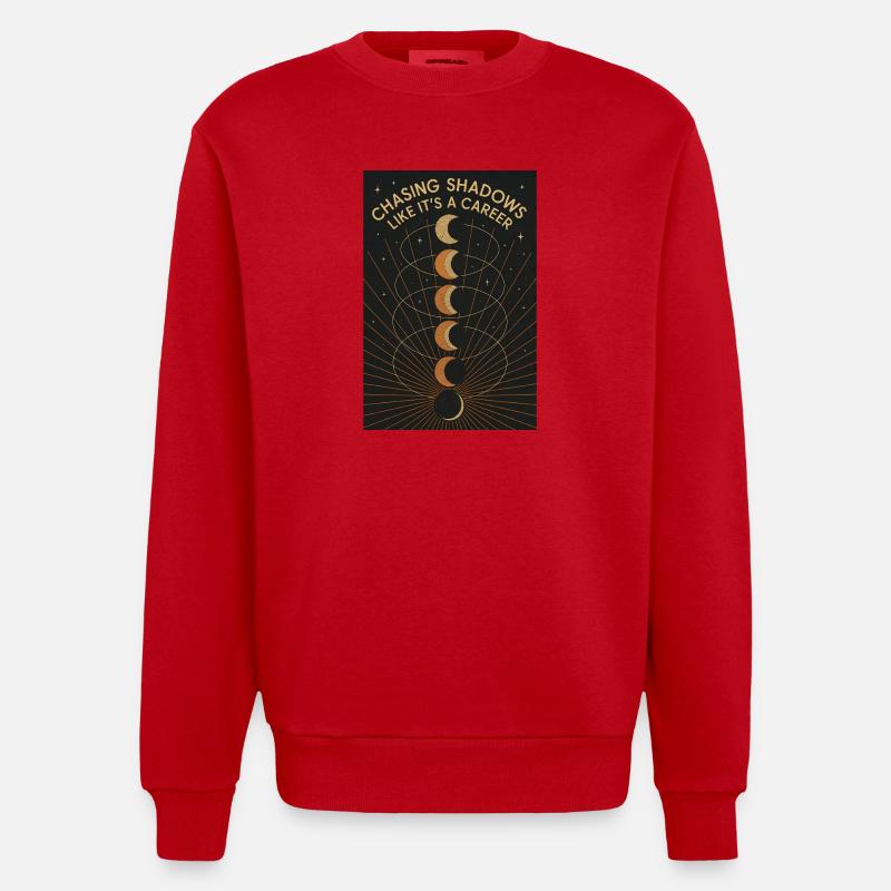 Chasse à l’Ombre | Éclipse solaire - Sweat bio épais oversize fabriqué en UE - rouge