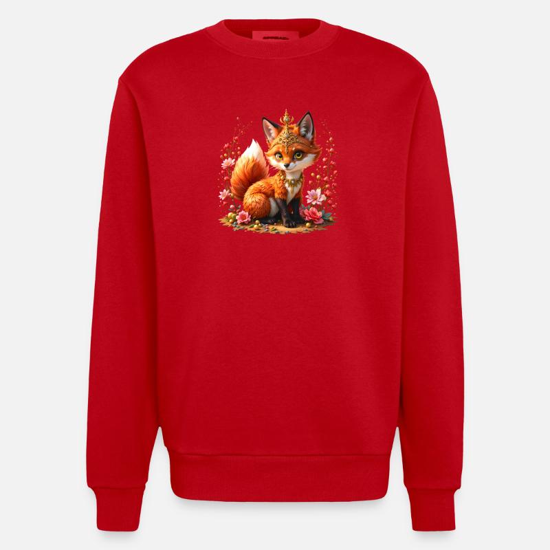 Bijoux floraux Fox - Sweat bio épais oversize fabriqué en UE - rouge