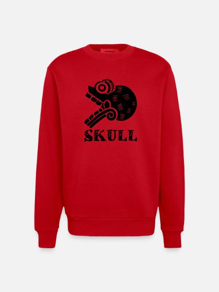 Stammesschädel (Schwarz) - Heavyweight Oversized Organic Crew Neck Made in EU - Rot