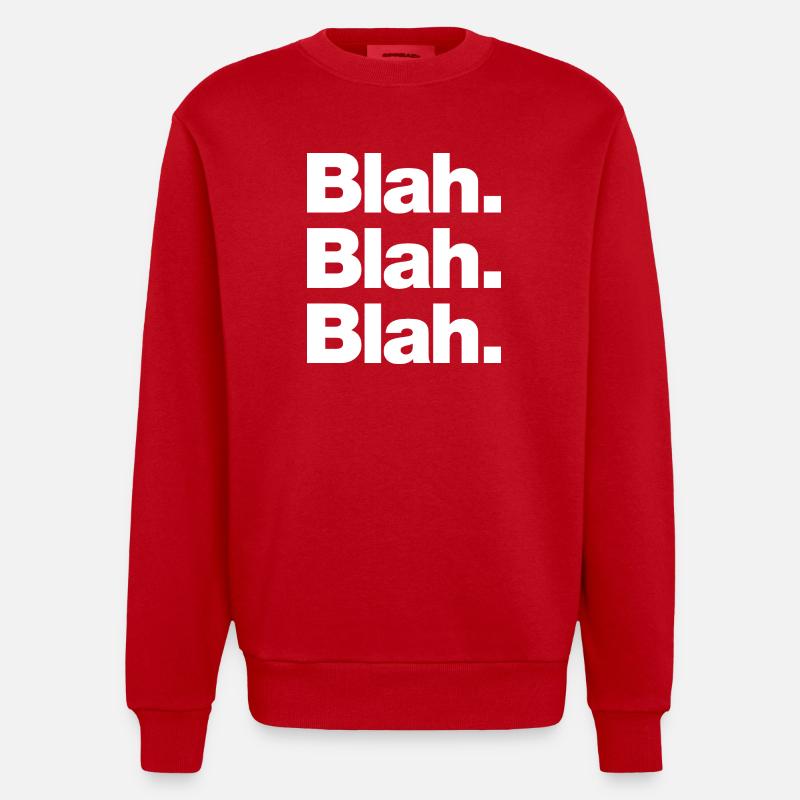 Bleah. Bleah. Bla - Sweat bio épais oversize fabriqué en UE - rouge