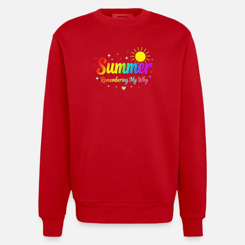 Summer Remembering My Why - Heavyweight Oversized Organic Crew Neck Made in EU - red