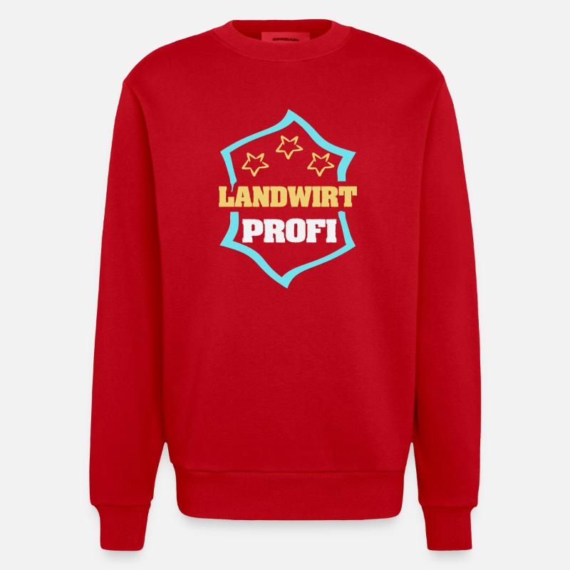 Work Farmer - Heavyweight Oversized Organic Crew Neck Made in EU - red