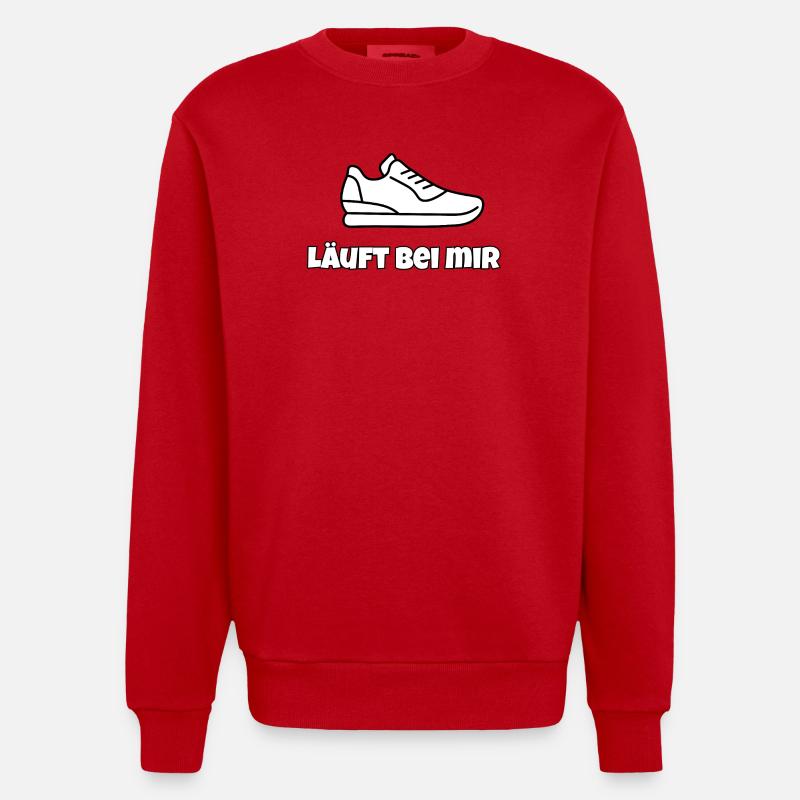 Läuft bei mir  - Heavyweight Oversized Organic Crew Neck Made in EU - Rot