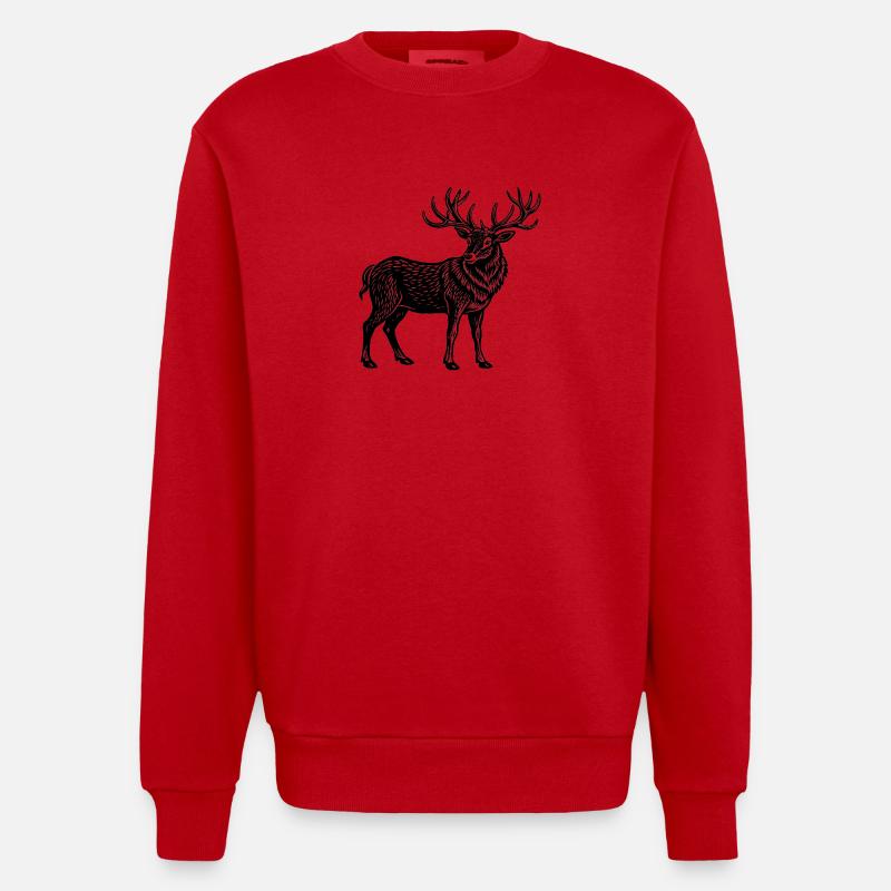 Elk - Sweat bio épais oversize fabriqué en UE - rouge